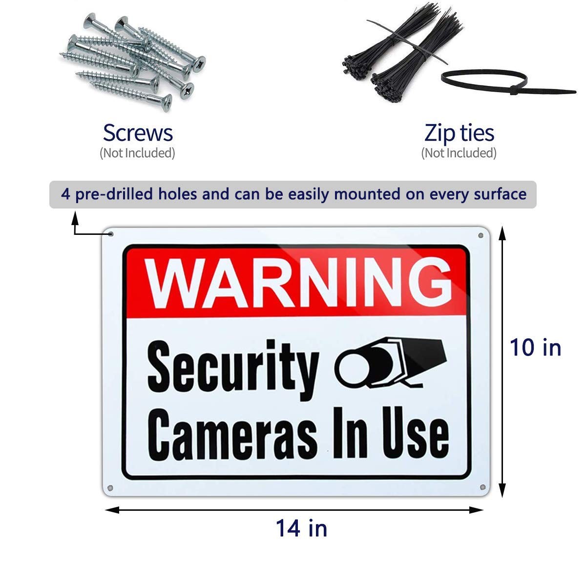 Video Surveillance in Use Sign, Warning Security Cameras in use Sign, Large 1…