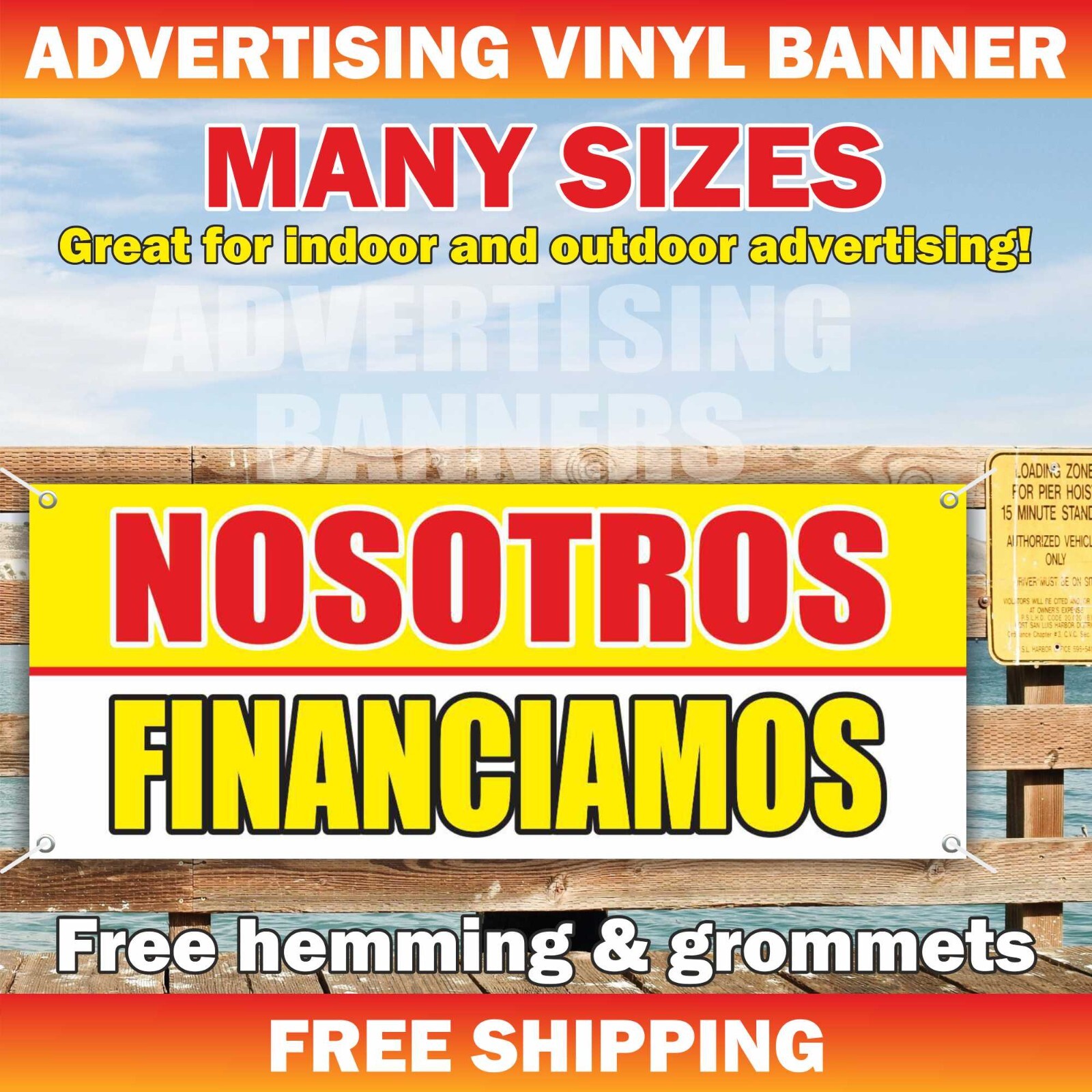 NOSOTROS FINANCIAMOS Advertising Banner Vinyl Sign WE FINANCE Cash Credit Loan