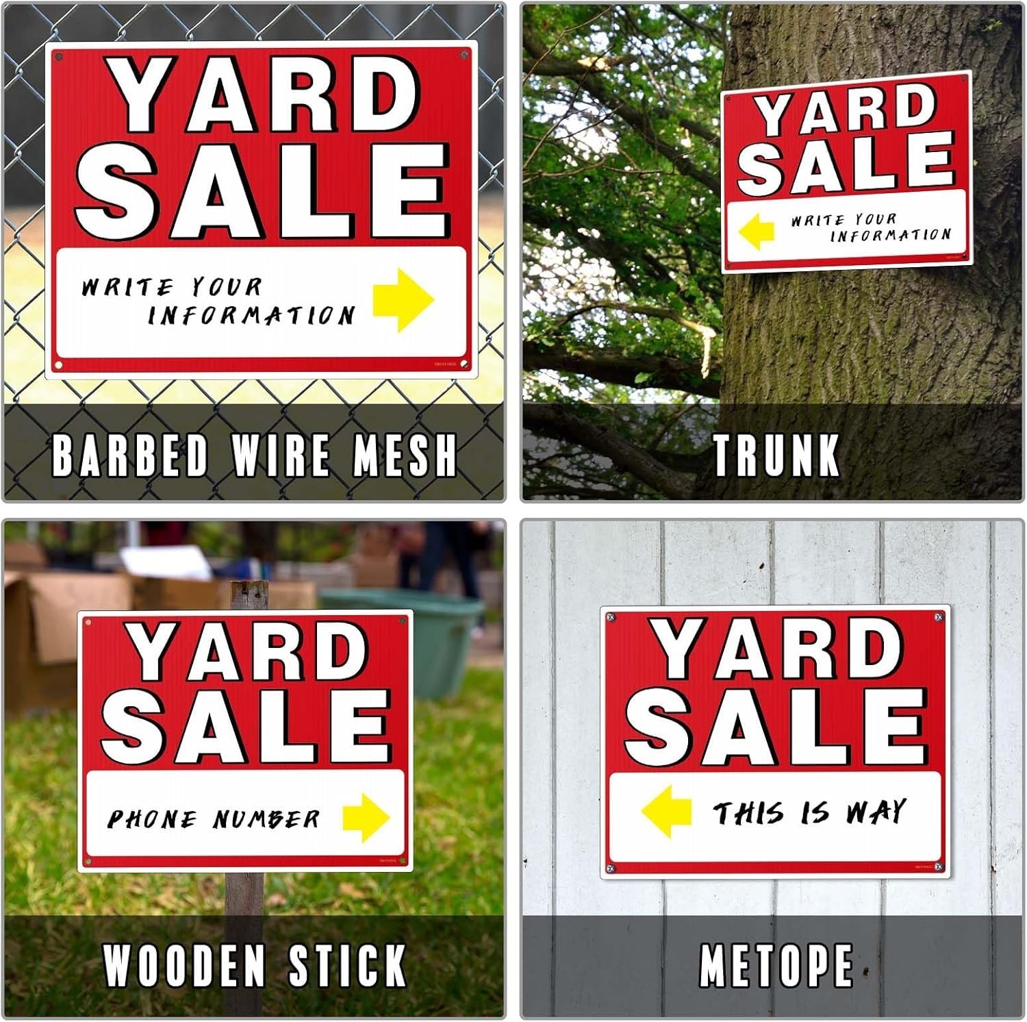 Eye-Catching 14-Piece Yard Sale Sign Set with Neon Stickers & Personalized Space