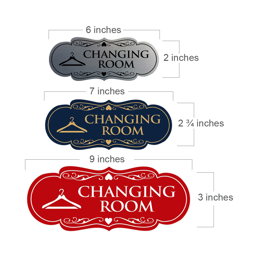 Designer Changing Room Sign (Ivory/Dark Brown) – Medium 2.75 x 7″