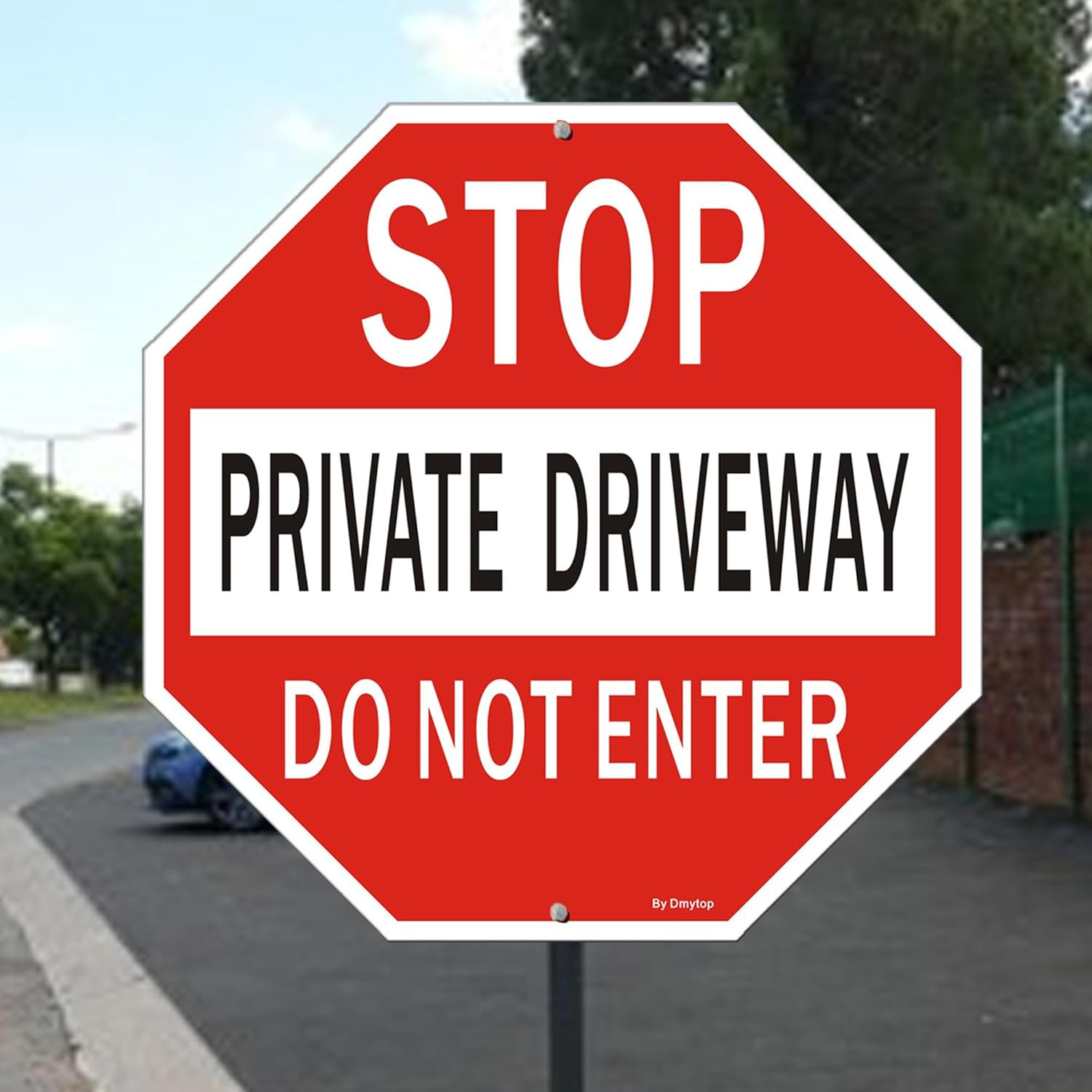 18″ Reflective Stop Sign – 2 Pack Private Driveway Do Not Enter, Easy Mounting