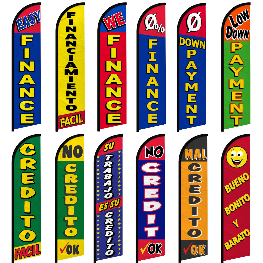 Financing Full Curve Windless Swooper Flag Auto Dealership