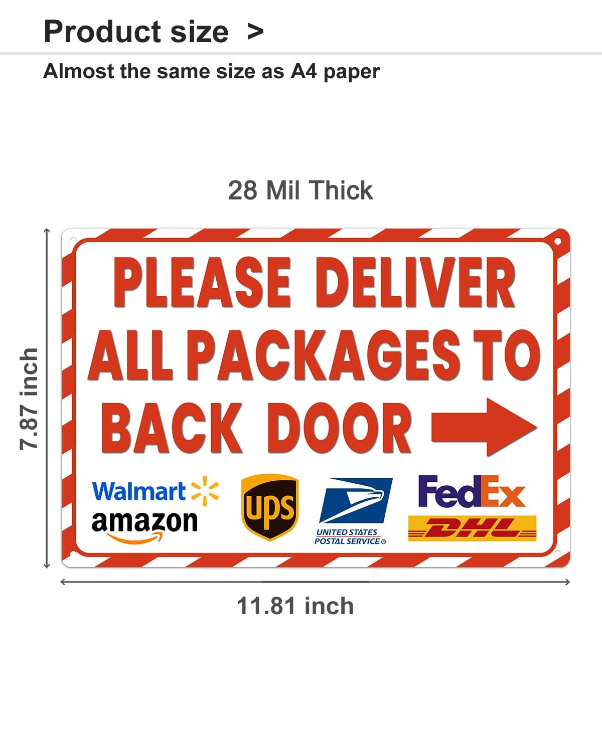 Delivery Sign for Outdoor Use 8×12 Inch Arrow Right Deliveries Sign – Please …