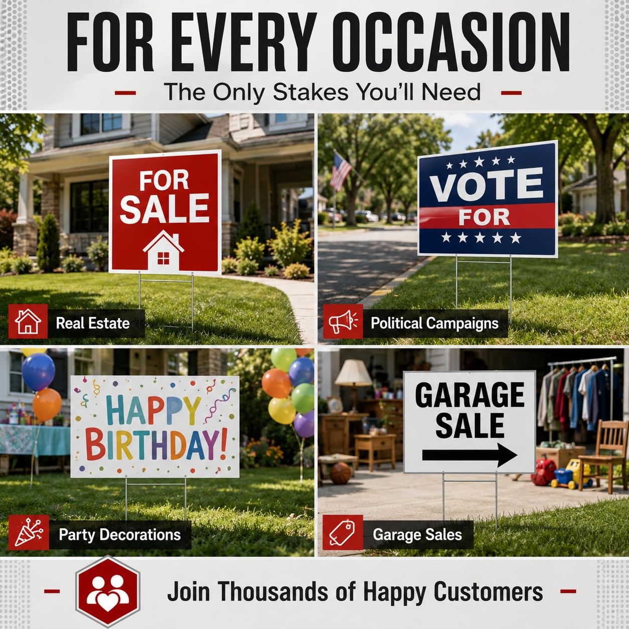 TN Supplies Yard Sign Stakes 30″x10″ – H Stakes for Yard Signs, H Wire Frames…