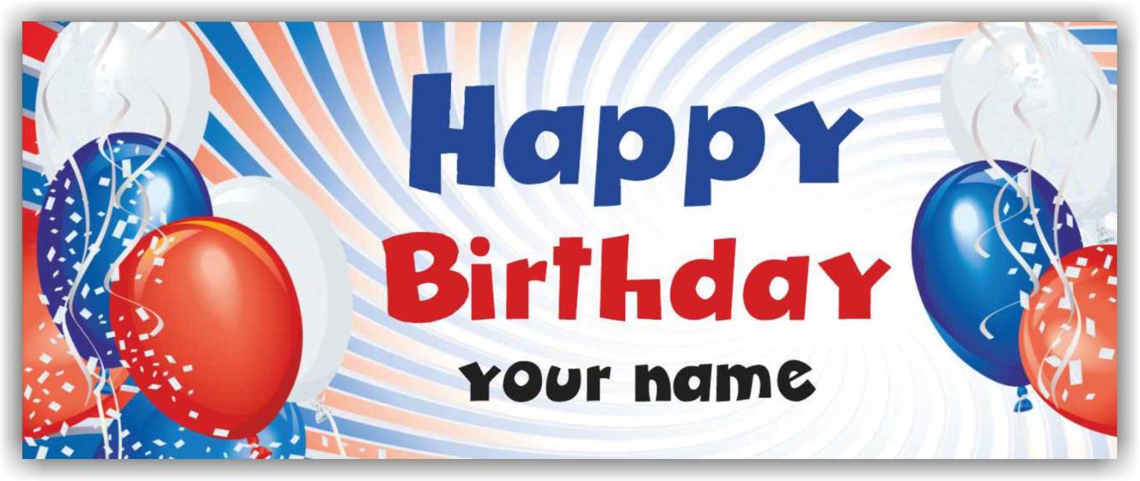 HAPPY BIRTHDAY YOUR NAME Advertising Banner Vinyl Sign Holiday decoration event