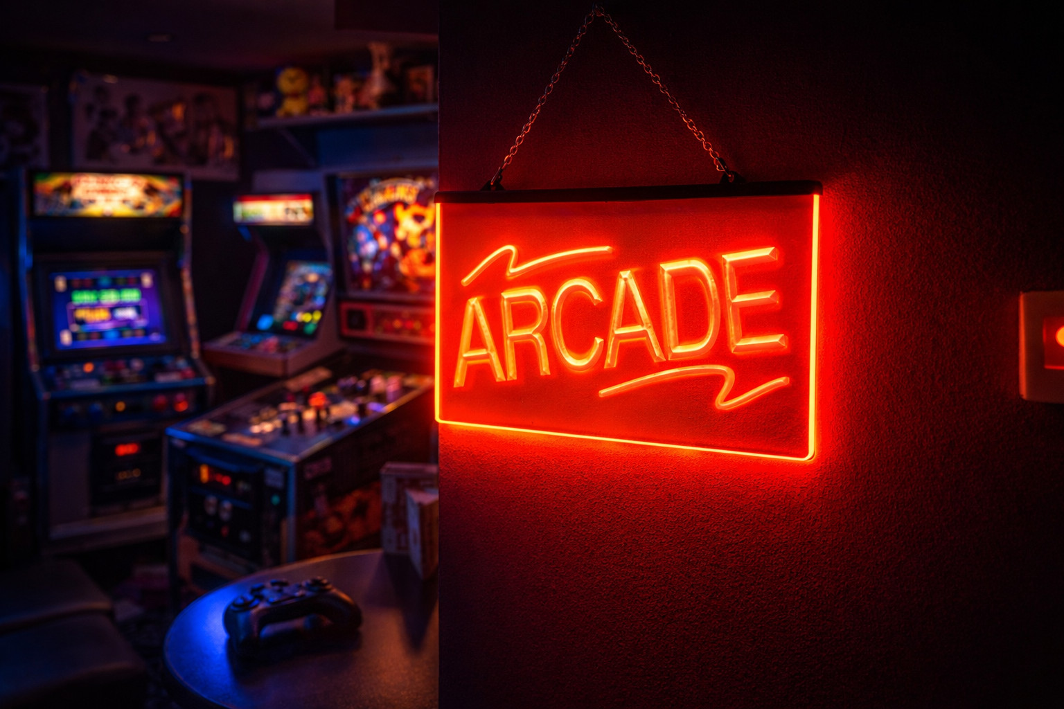 Arcade LED Sign – Retro Game Room Wall Light