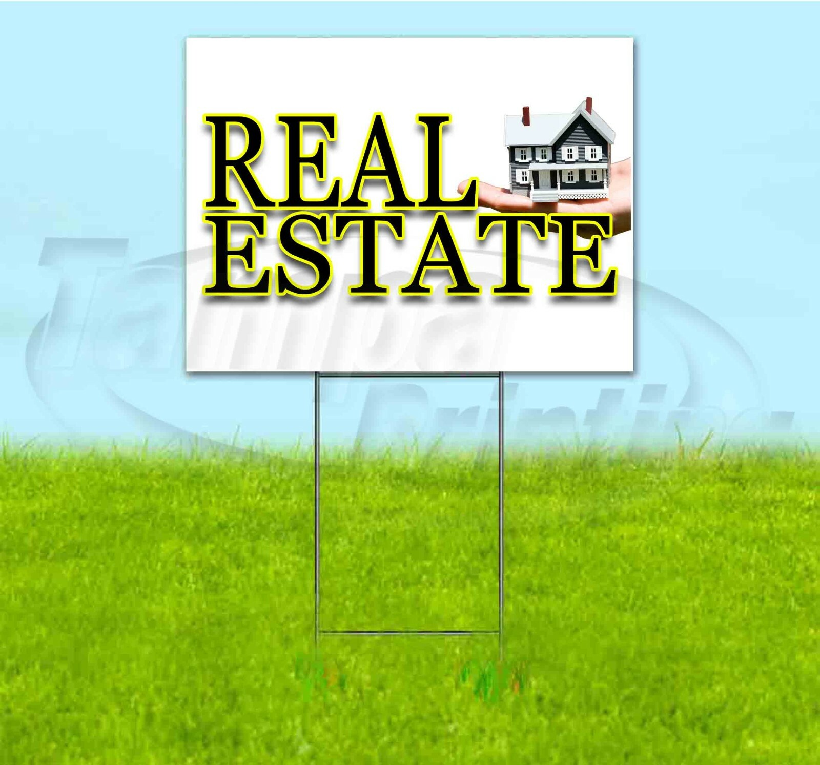 REAL ESTATE 18×24 Yard Sign WITH STAKE Corrugated Bandit USA BUSINESS