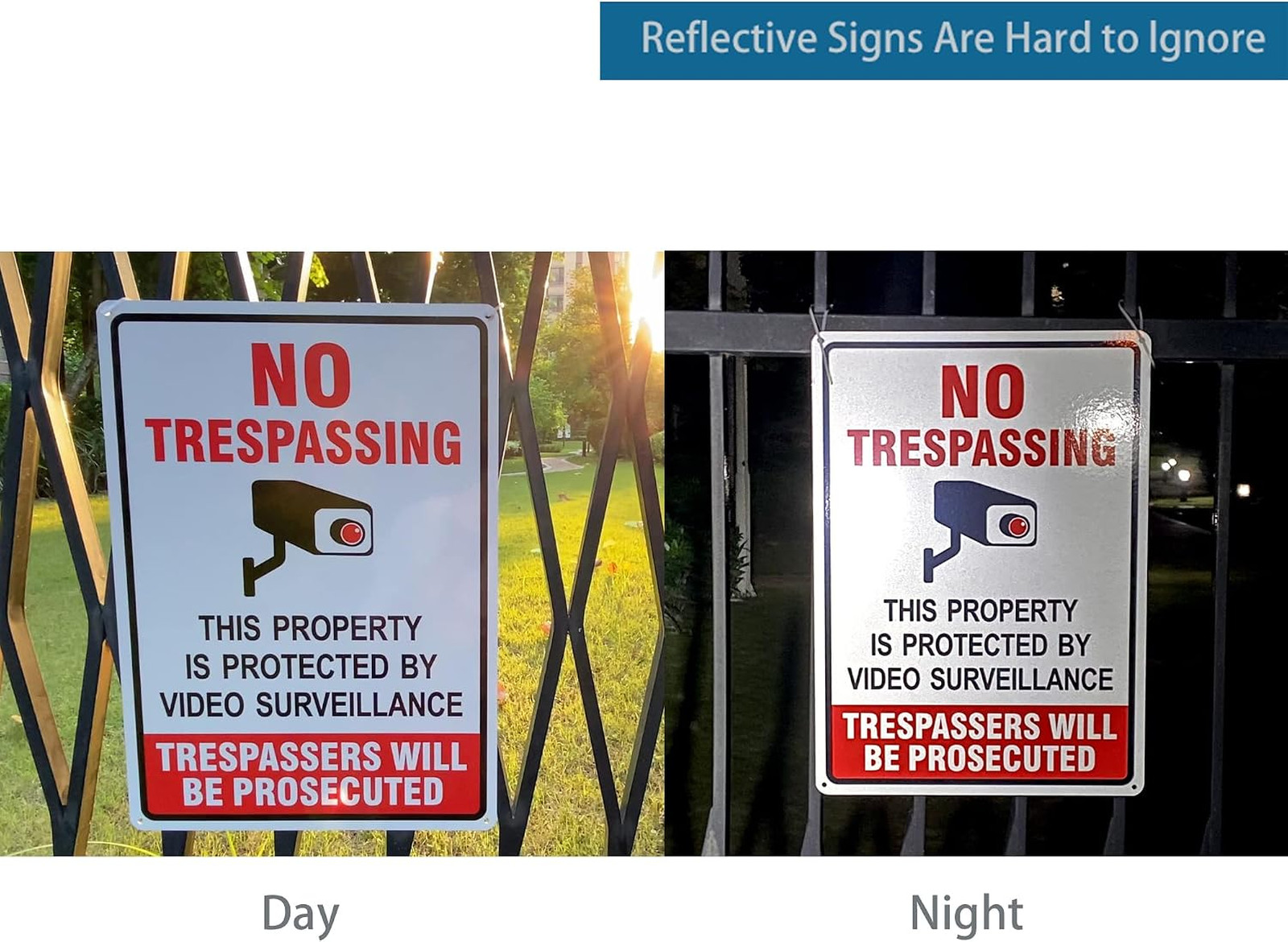 Private Property No Trespassing Sign 14×10 Inches Metal Weatherproof Reflective