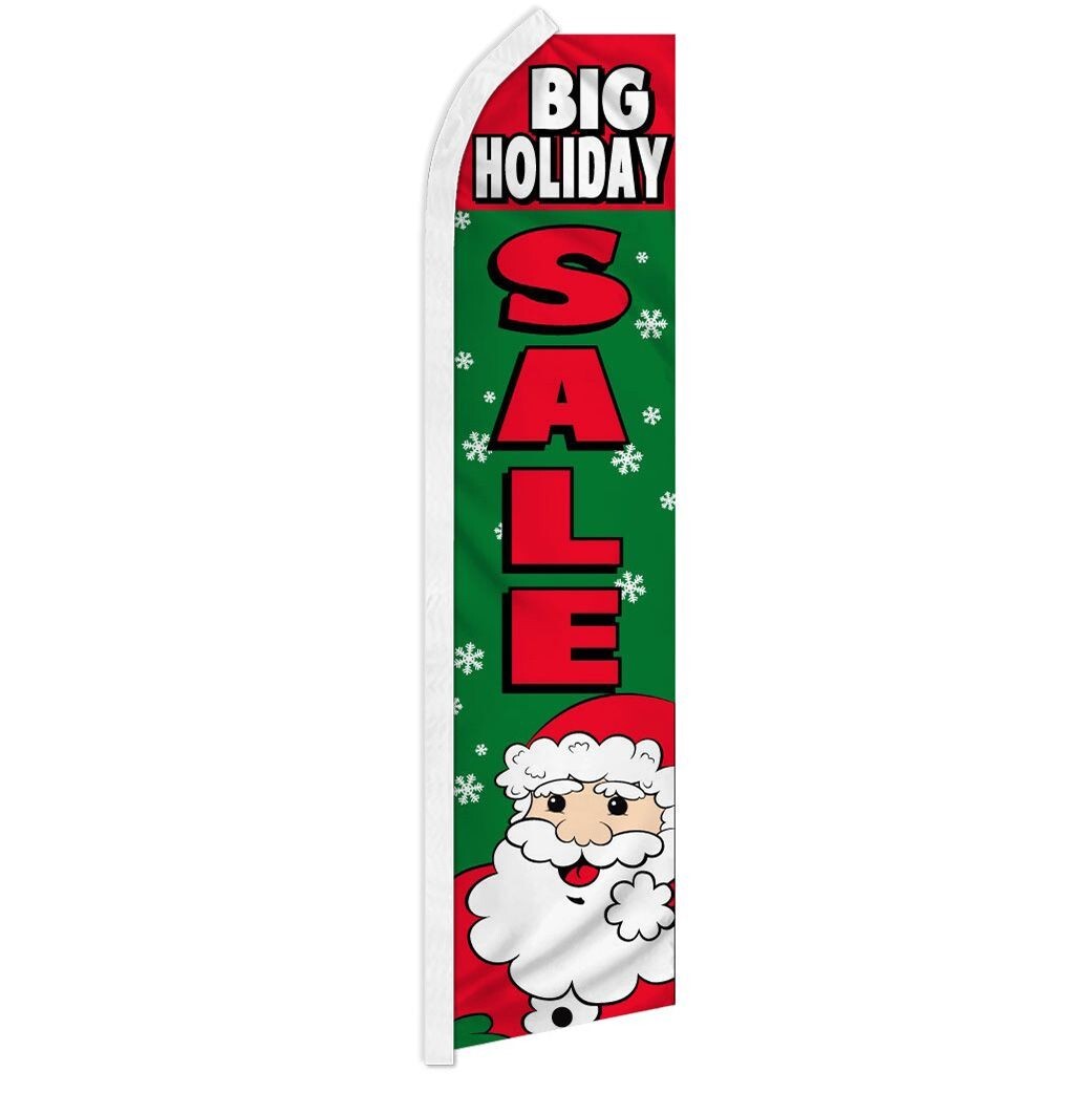 Big Holiday Sale Swooper Advertising Flag Ideal for Christmas Retail Season