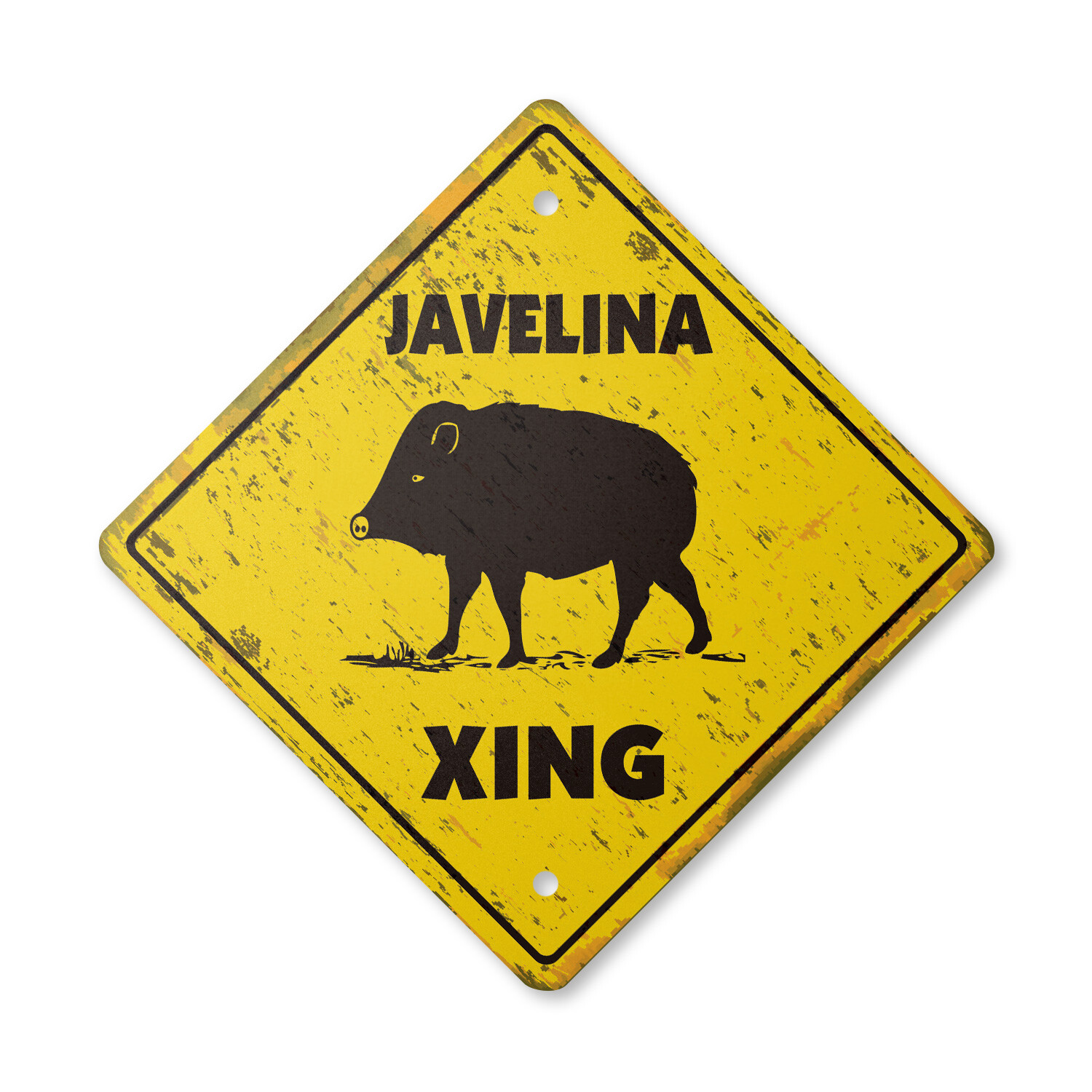 Javelina Vintage Crossing Sign Xing Plastic Rustic Indoor Outdoor Tall peccary s