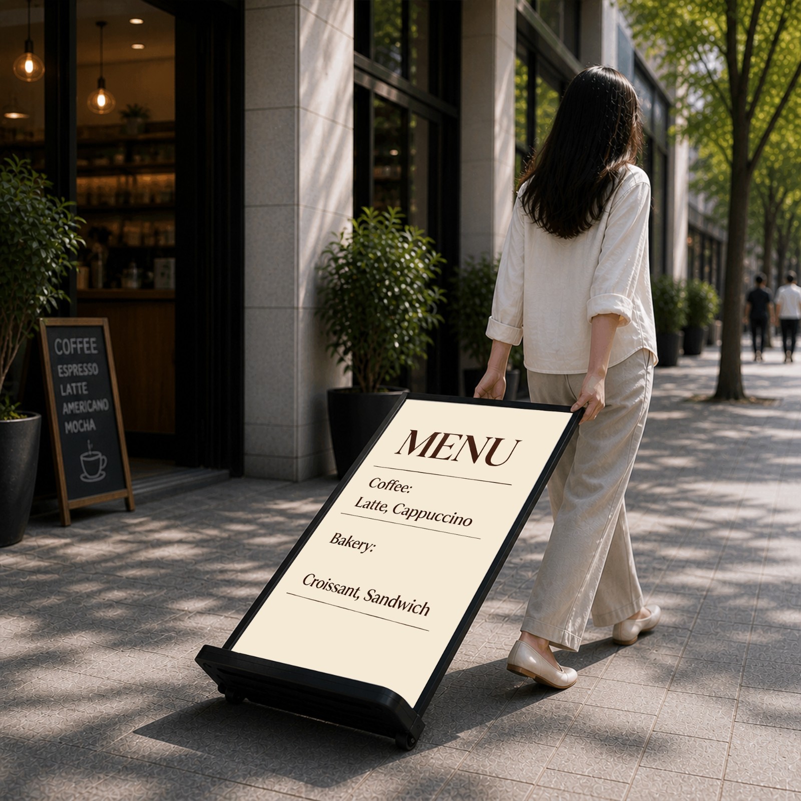 Floor Stand Sign Holder 23⅔”x35½” Indoor and Outdoor Sidewalk Refillable Water