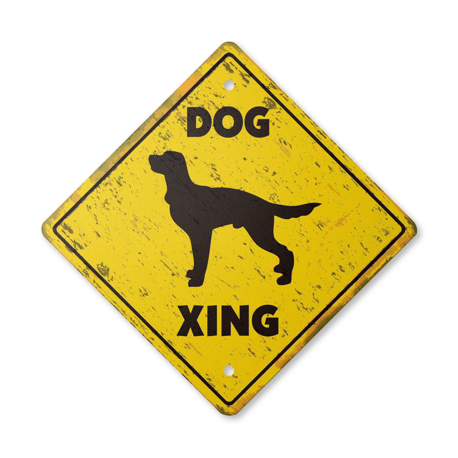 Dog Vintage Crossing Sign Xing Plastic Rustic animals pets lover owner veterinar
