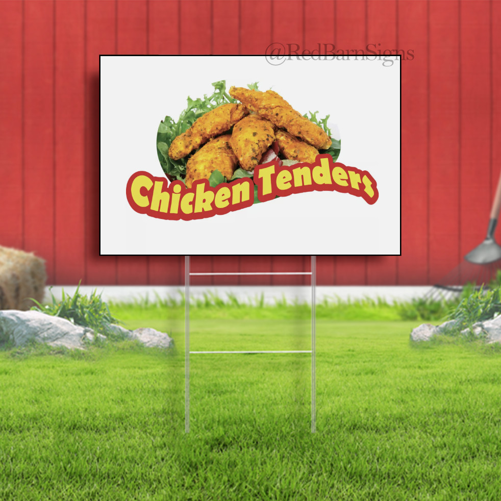 CHICKEN TENDERS Concession Advertising Yard Vinyl Sign