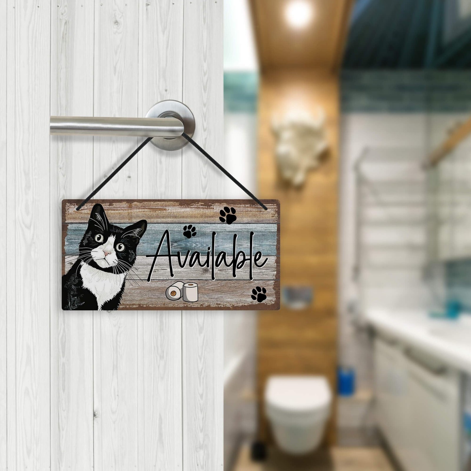 Restroom Door Sign, In Use Available Bathroom Door Double Sided, Vacant Occup…