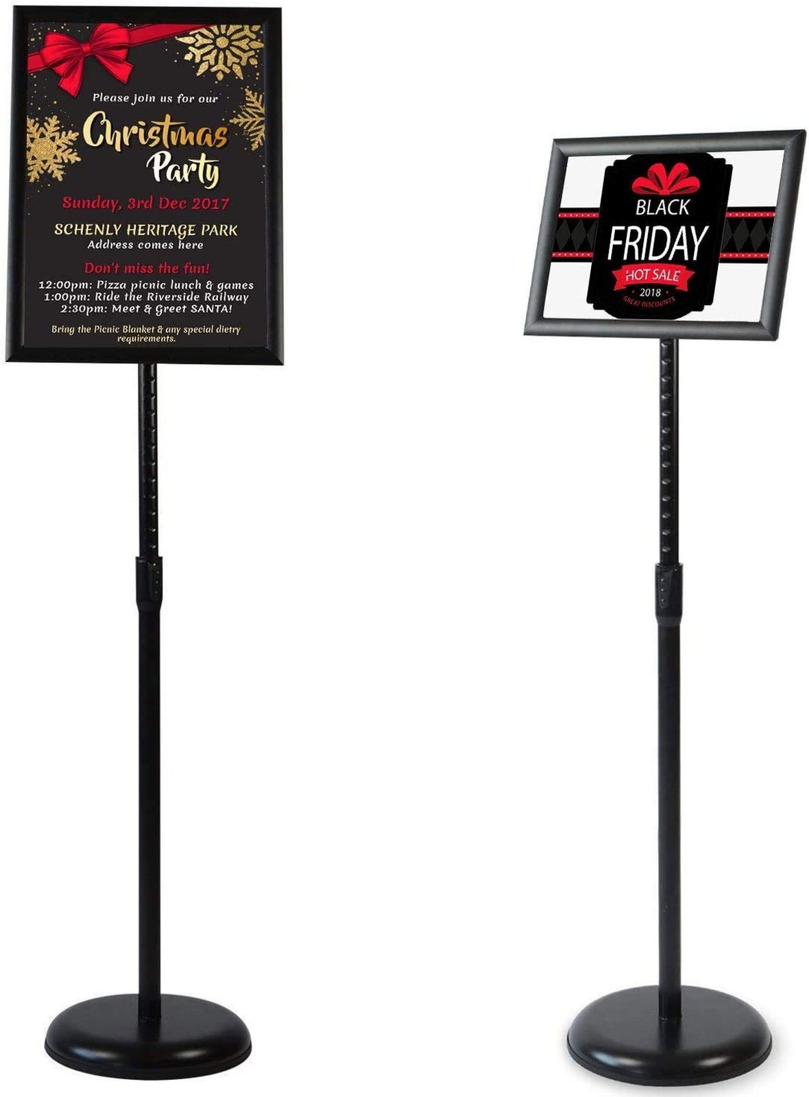 8.5 x 11 Inch Adjustable Pedestal Sign Poster Stand, Heavy Duty Floor Standin…