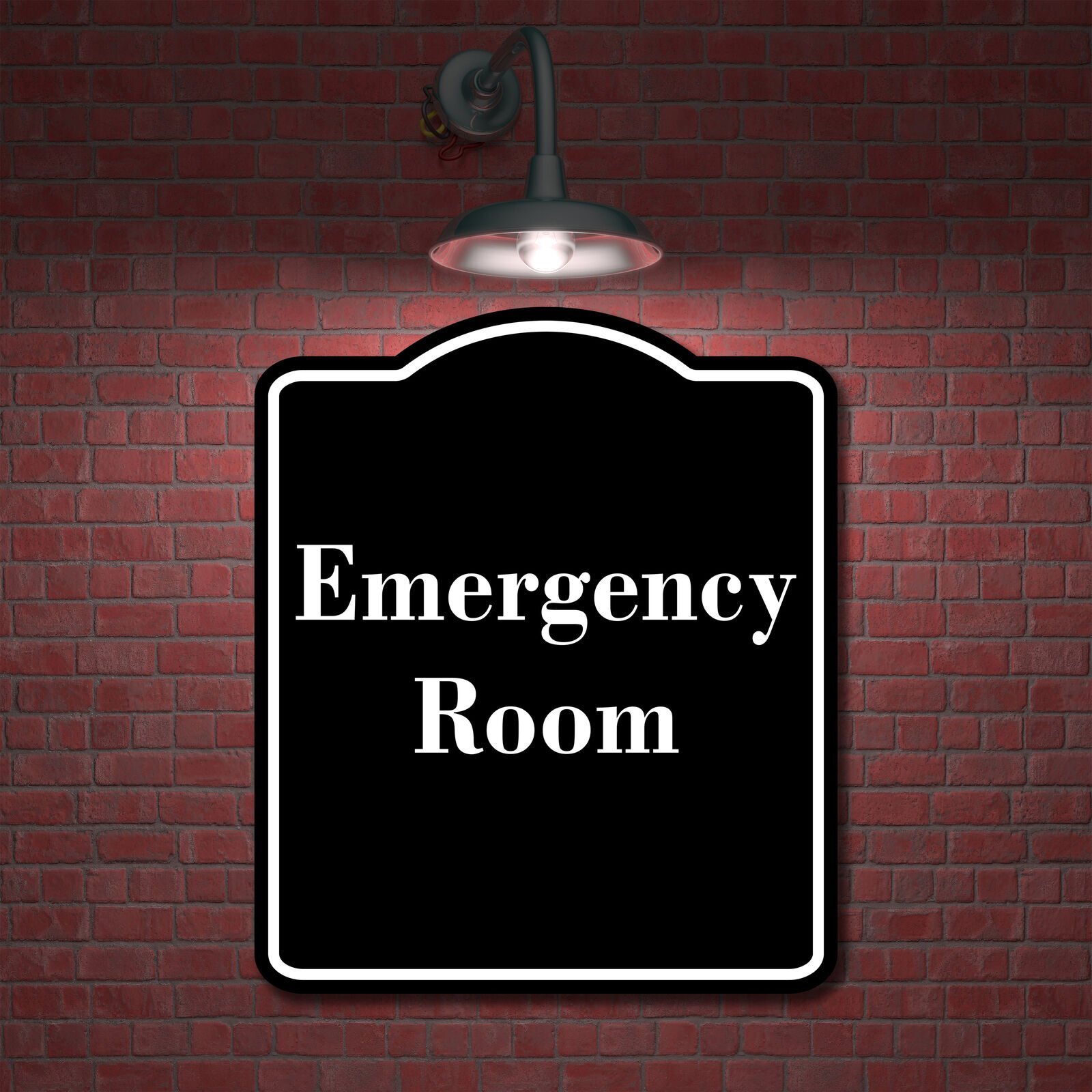 Emergency Room BLACK Aluminum Composite Sign