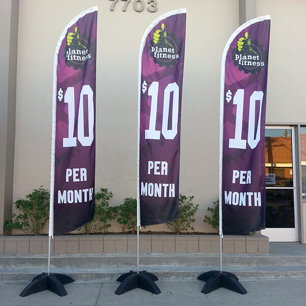 15ft Double Sided Custom Swooper Advertising Flag Feather Banner + Pole & Spike