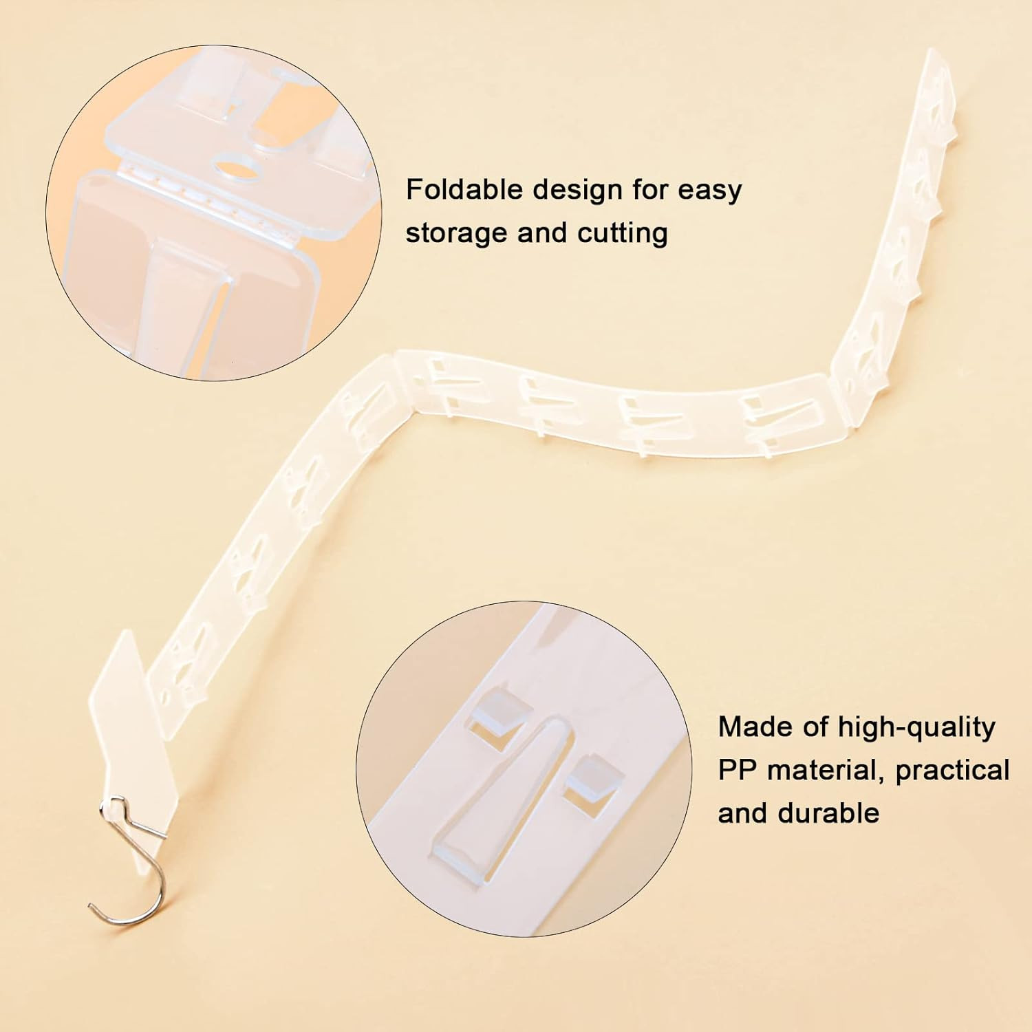 10 Pack Station Hanging Strips Plastic Display Merchandise Strip with Clips Hook