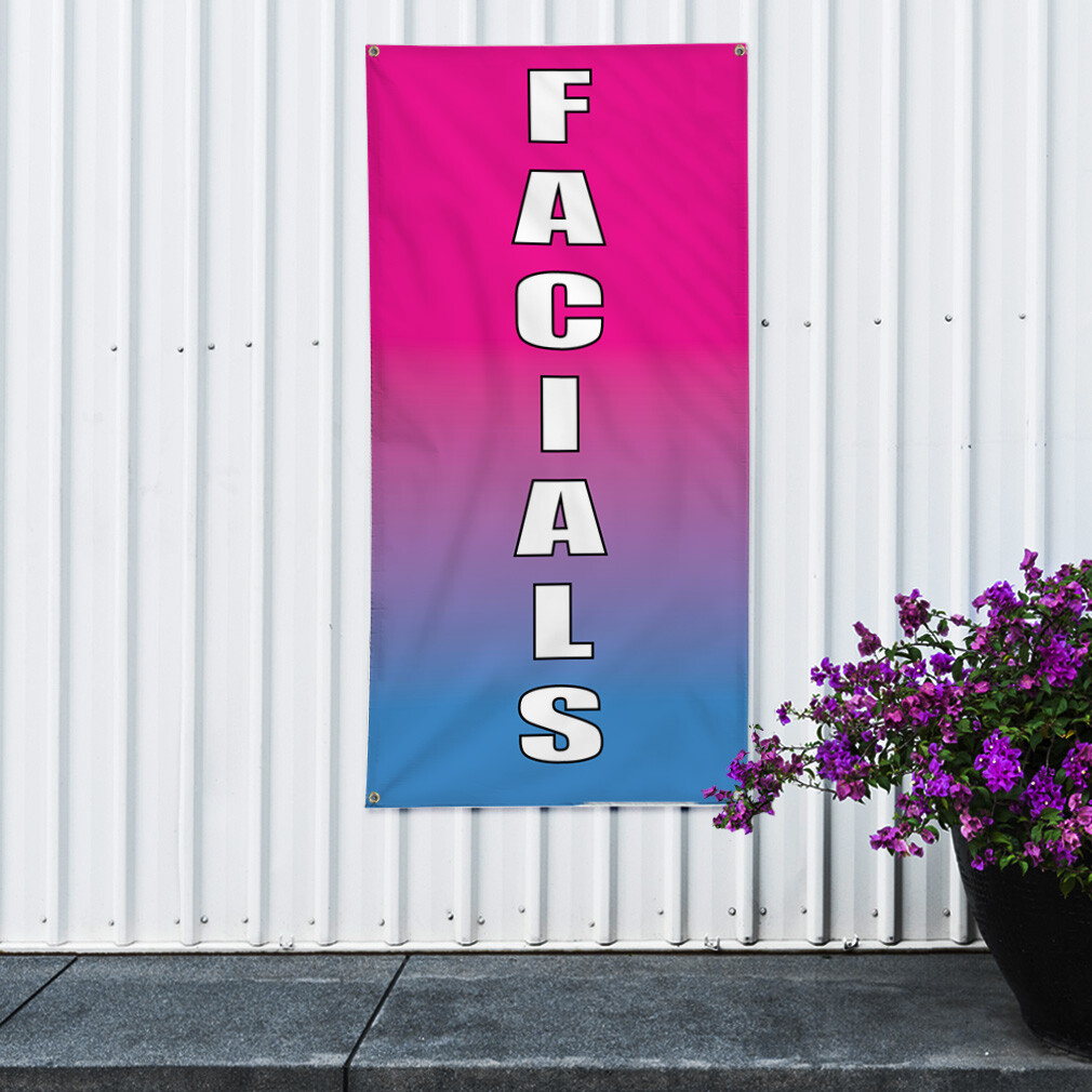 Vertical Vinyl Banner Multiple Sizes Facials Beauty Spa Business Outdoor