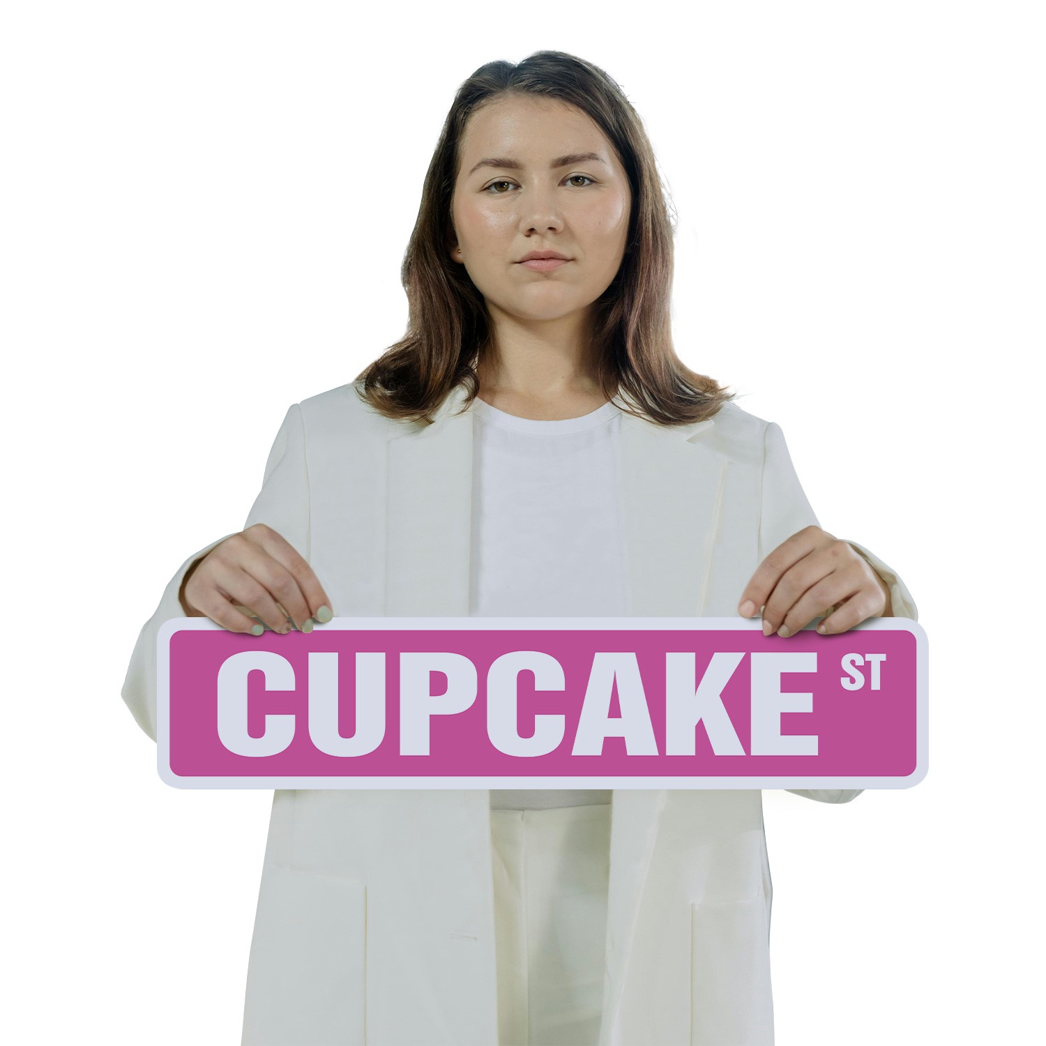 CUPCAKE Street Sign (2 Pack) Metal Plastic bakery cake cookies sweets candy