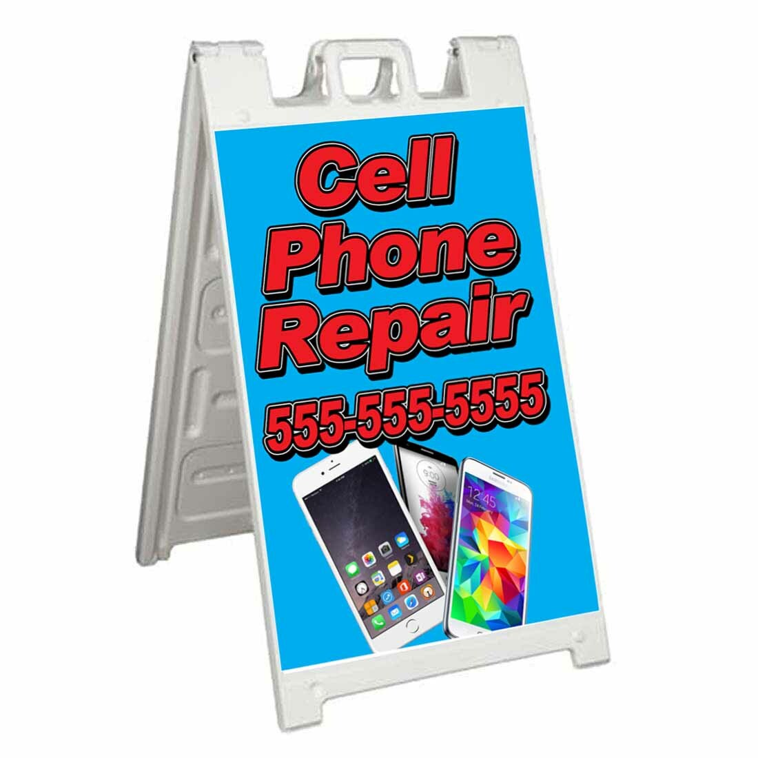 CUSTOMIZABLE PHONE REPAIR Signicade 24×36 Aframe Sidewalk Sign Banner Decal