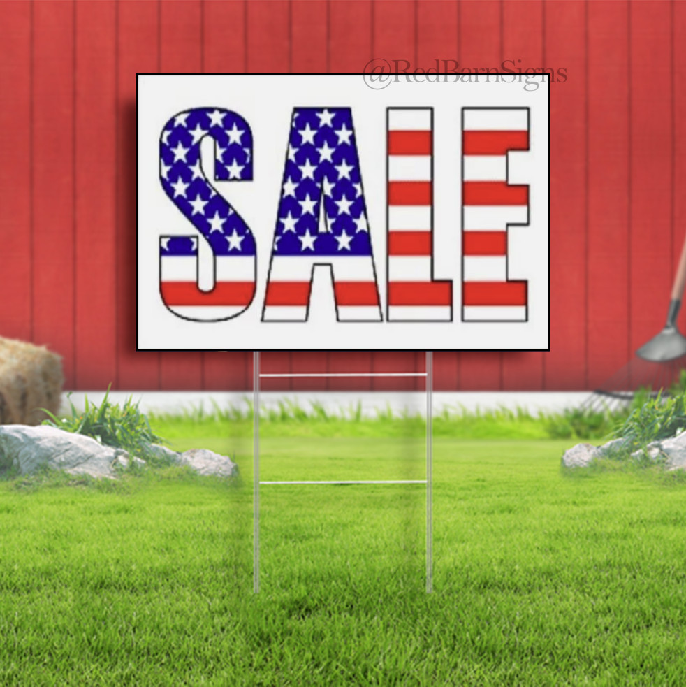 SALE Red White Blue Store Advertising Yard Sign Business Sign