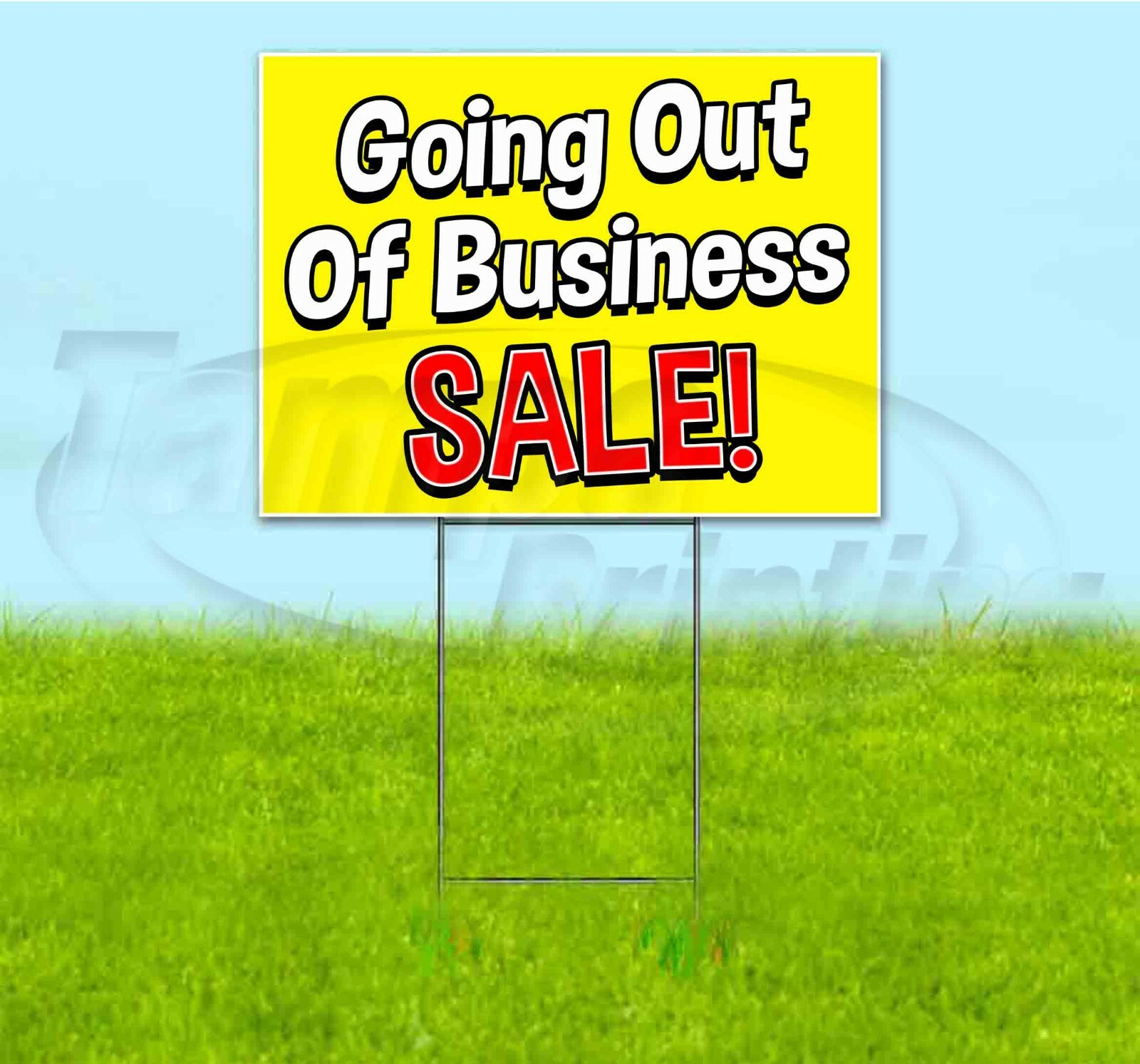GOING OUT OF BUSINESS SALE 18×24 Yard Sign WITH STAKE Corrugated Bandit DEALS