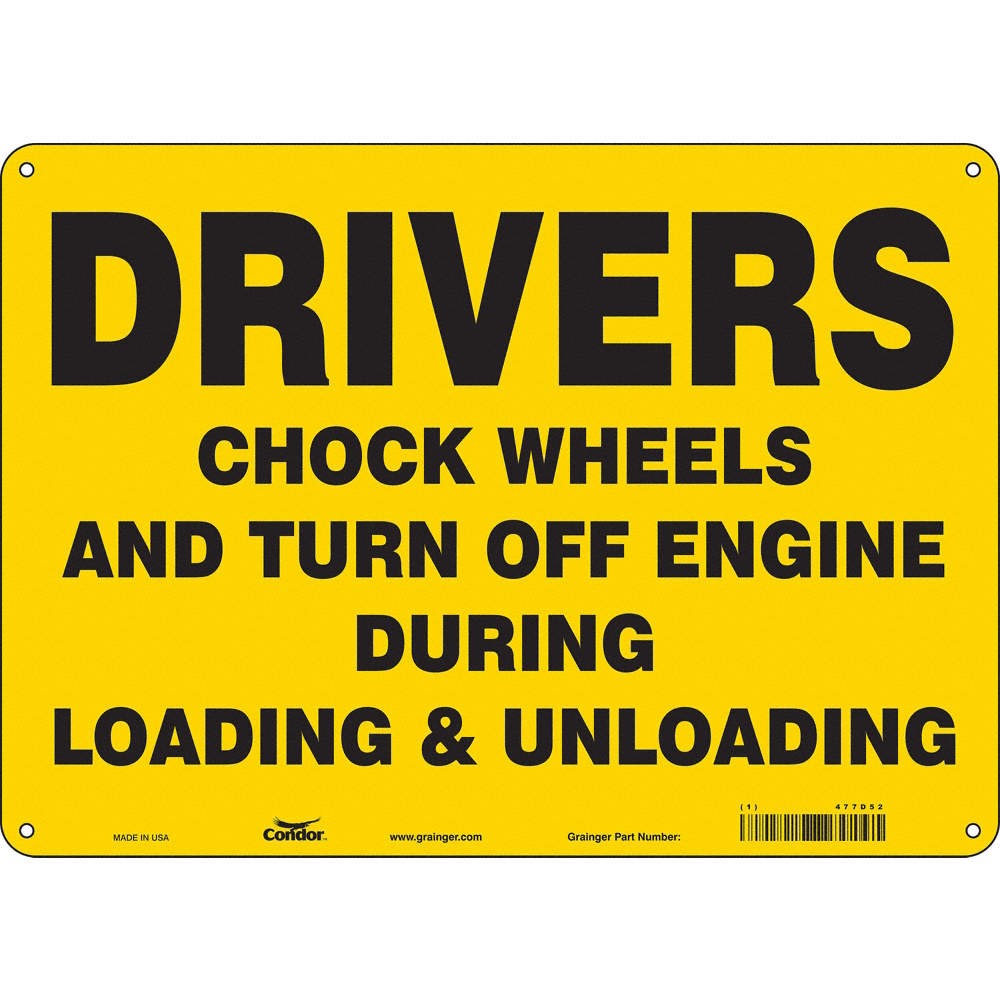 CONDOR 477D52 Safety Sign,10 inx14 in,Vinyl 477D52