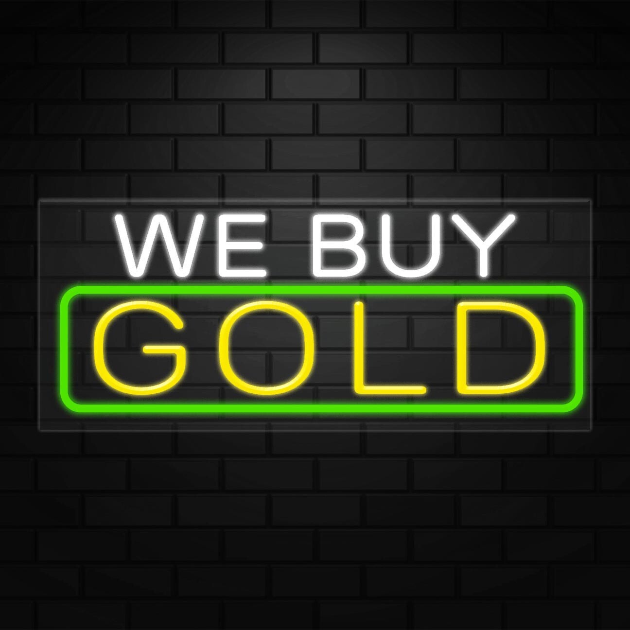 We Buy Gold Sign for Business Displays | LED Flex Neon | 32″W x 13″H x 1″D