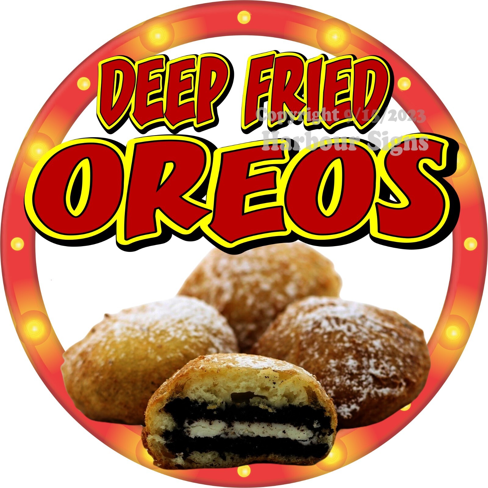 Deep Fried Oreos DECAL (Choose Size) Snack Concession Fair Food Truck Sticker c2