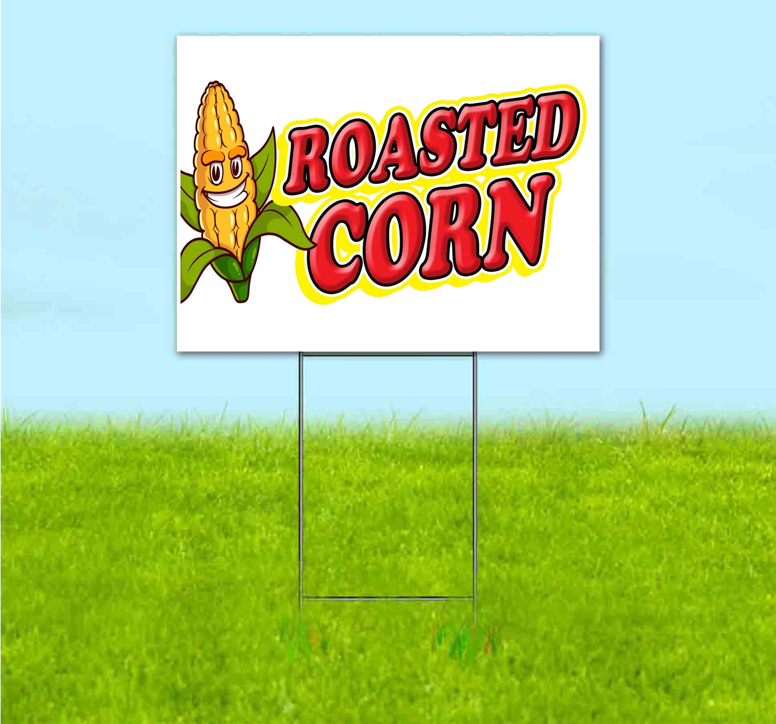 ROASTED CORN 18×24 Yard Sign Bandit Lawn Advertising FOOD VEGETABLES