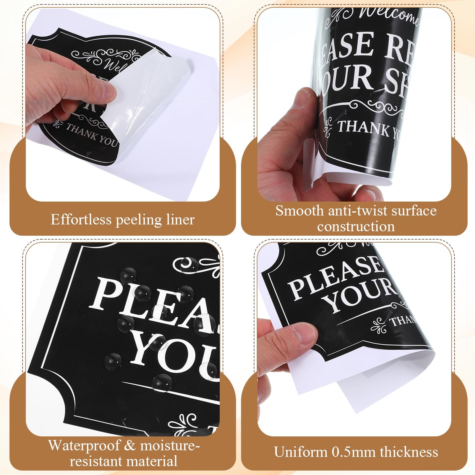 2PCS Take Your Shoes Off Sign Self-Adhesive Sticker