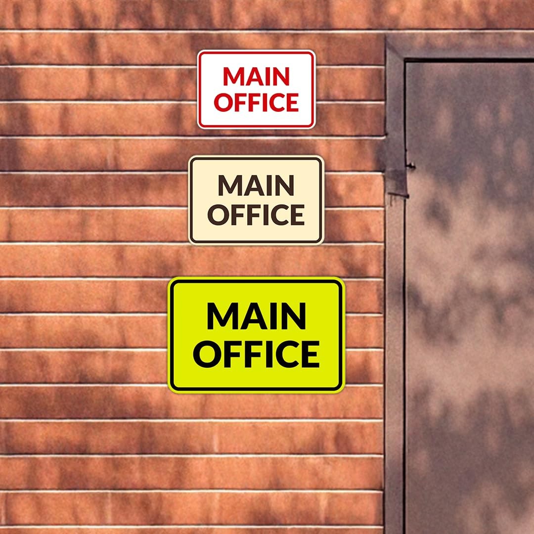 Classic Framed Main Office Sign Black Large 1 Pack Wall Door Sign Decor
