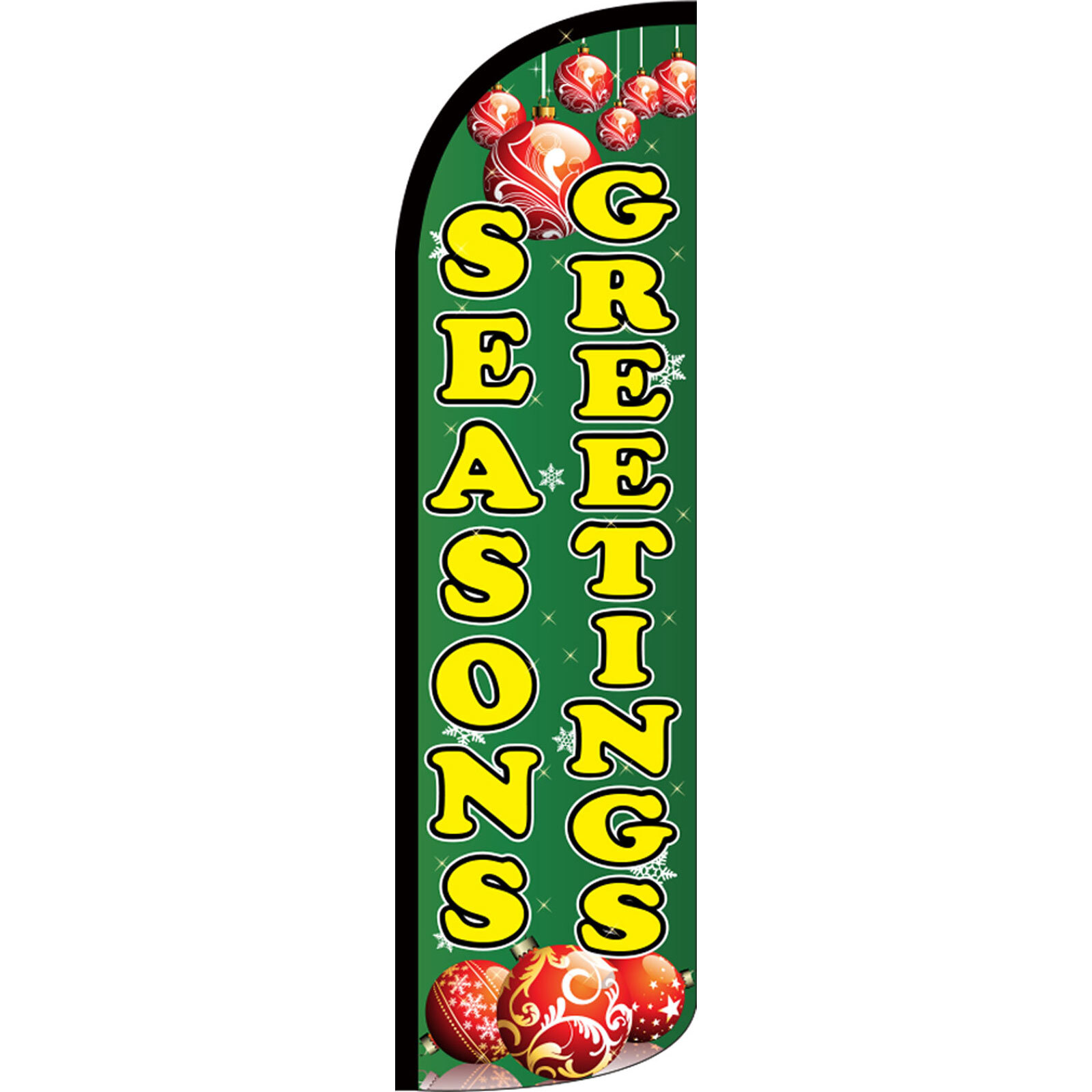 Seasons Greetings Green 3 ft X 11 1/2 ft Windless Swooper Flag (Flag Only)