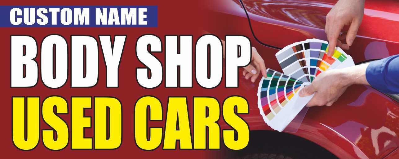 BODY SHOP USED CARS Advertising Banner Vinyl Mesh Sign auto garage diagnostics