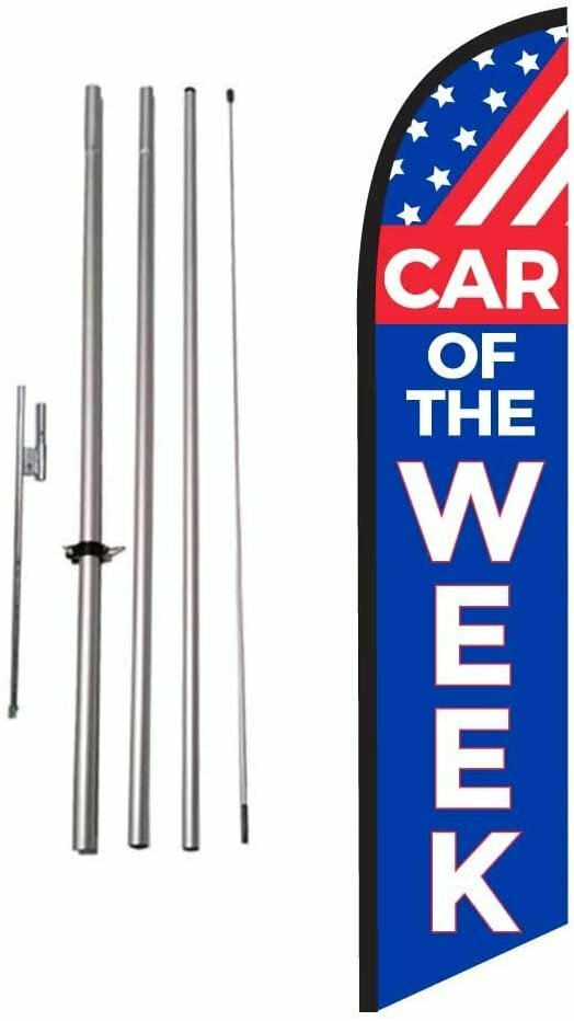 Car of the Week 15ft Feather Banner Swooper Flag Kit – INCLUDES 15FT POLE KIT…