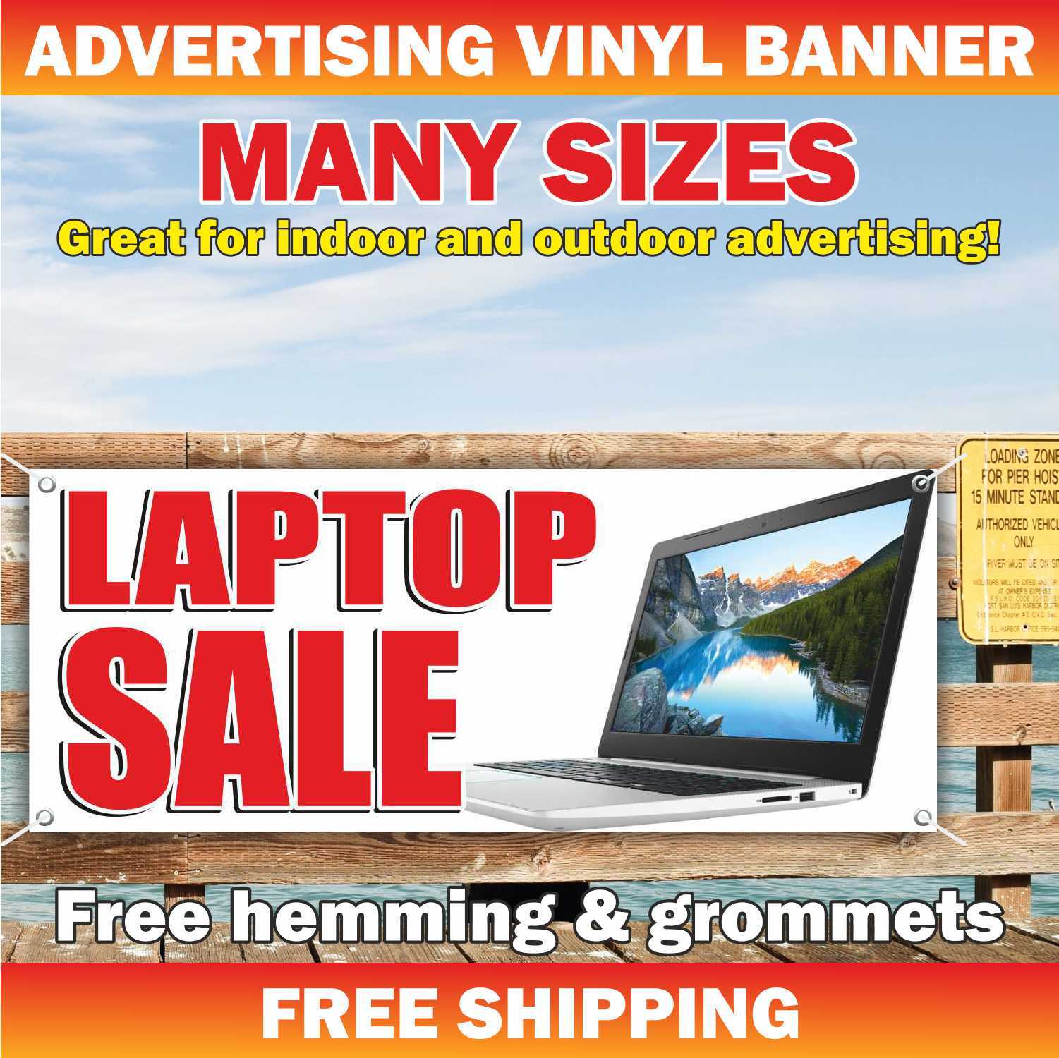 LAPTOP SALE Advertising Banner Vinyl Mesh Sign Electronics Store Computer Phones