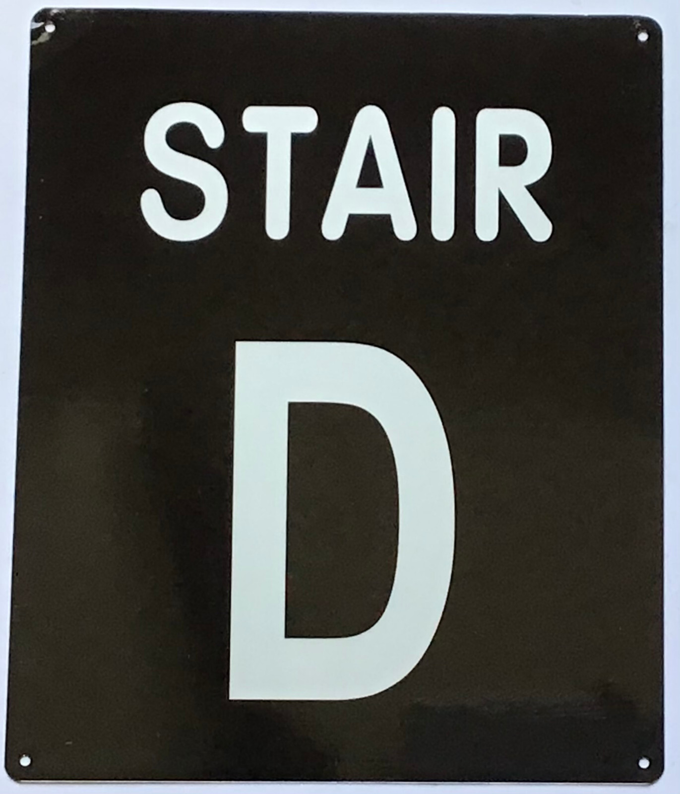 STAIR D SIGN (10X12, Black Background, Aluminum)-REF24-1027