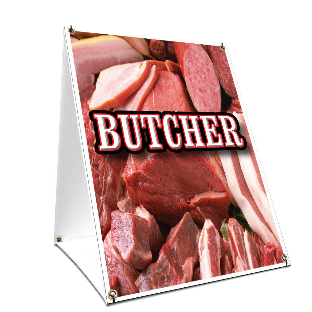 Butcher Yard Sign & Stake outdoor plastic coroplast window