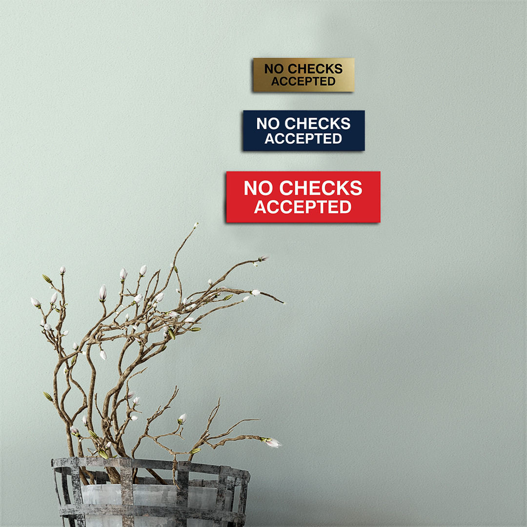 Basic No Checks Accepted Sign
