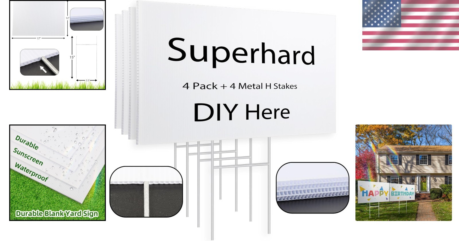 Versatile 17×12 Blank Yard Signs with Stakes – Ideal for Events & Decorations