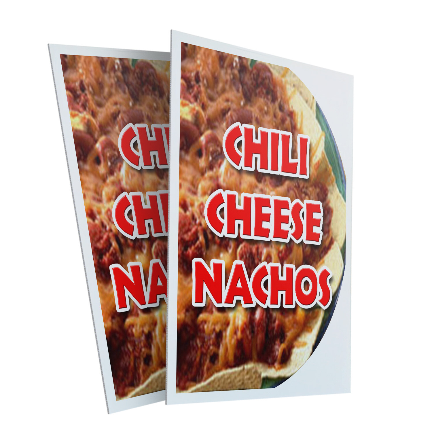 Chili Cheese Nachos 24″ x 36″ 2 Pack Of Store Sign Plastic Or Decal