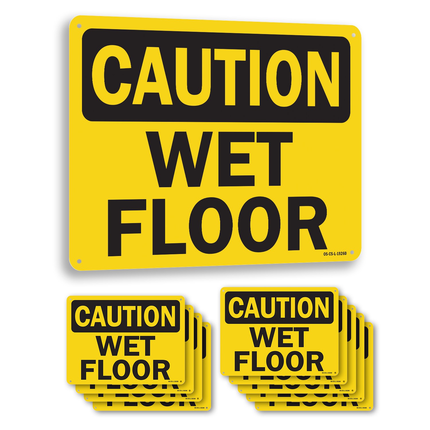 Wet Floor OSHA Caution Sign Metal, Plastic, Or Decal – 5 or 10 Pack