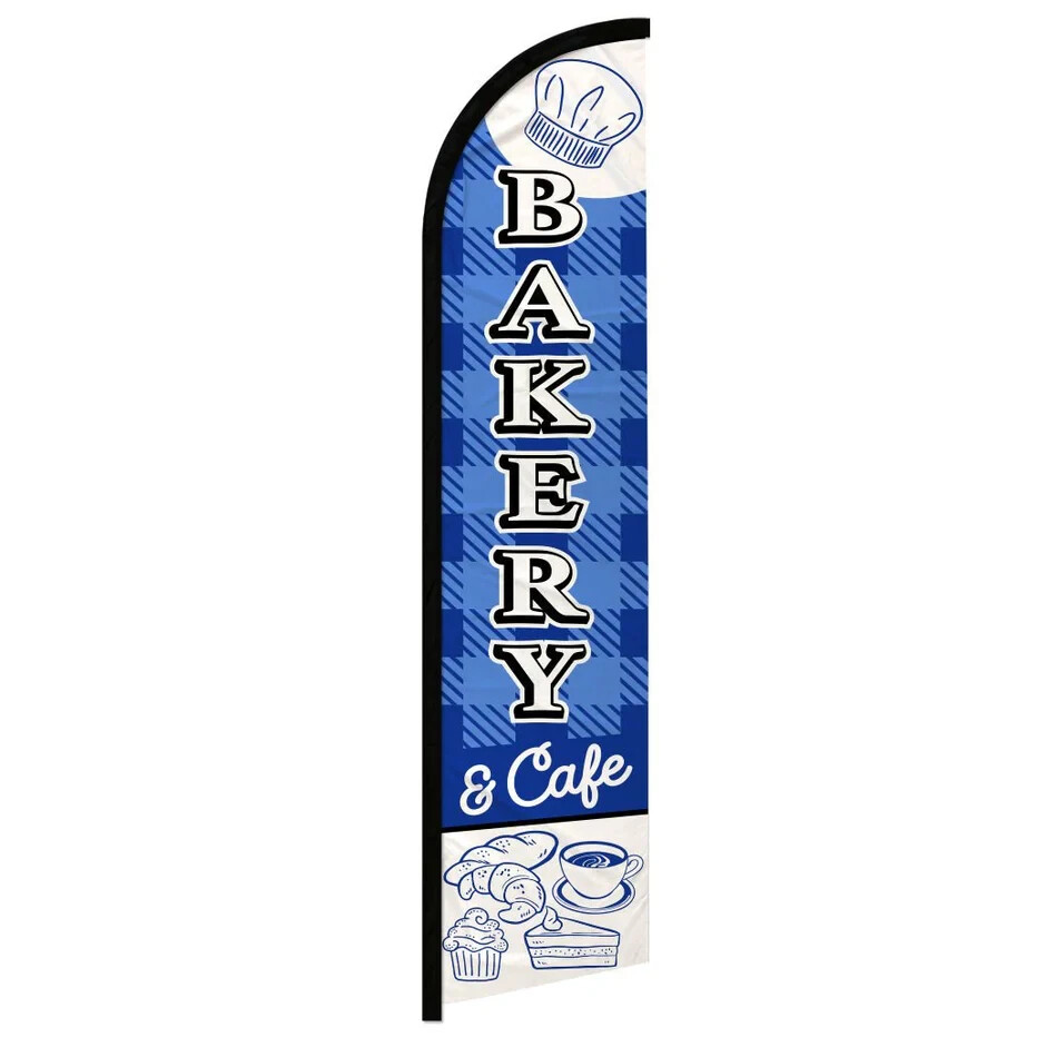 Bakery & Cafe Windless Full Sleeve Advertising Coffee Bakery Food Banner Flag