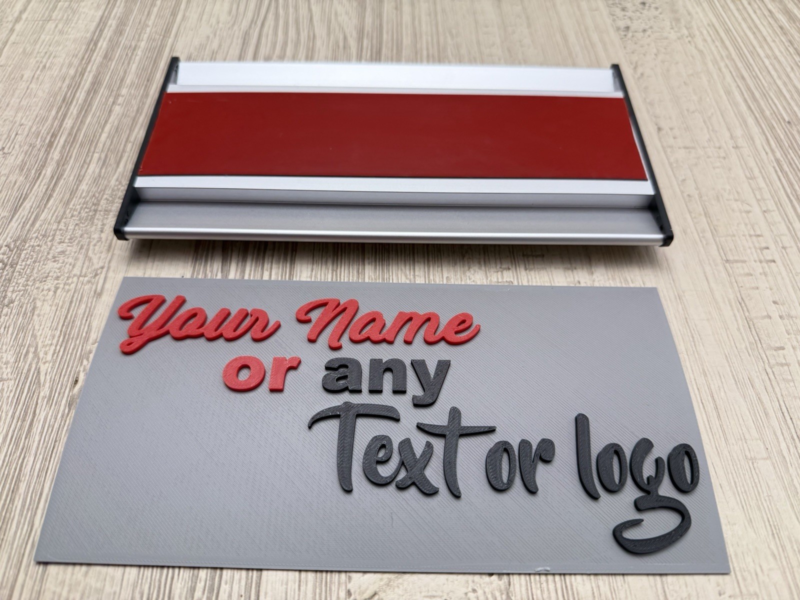Custom, Personalized Door Sign – Name Plate, 8 in x 4 in, any colors, aluminum.