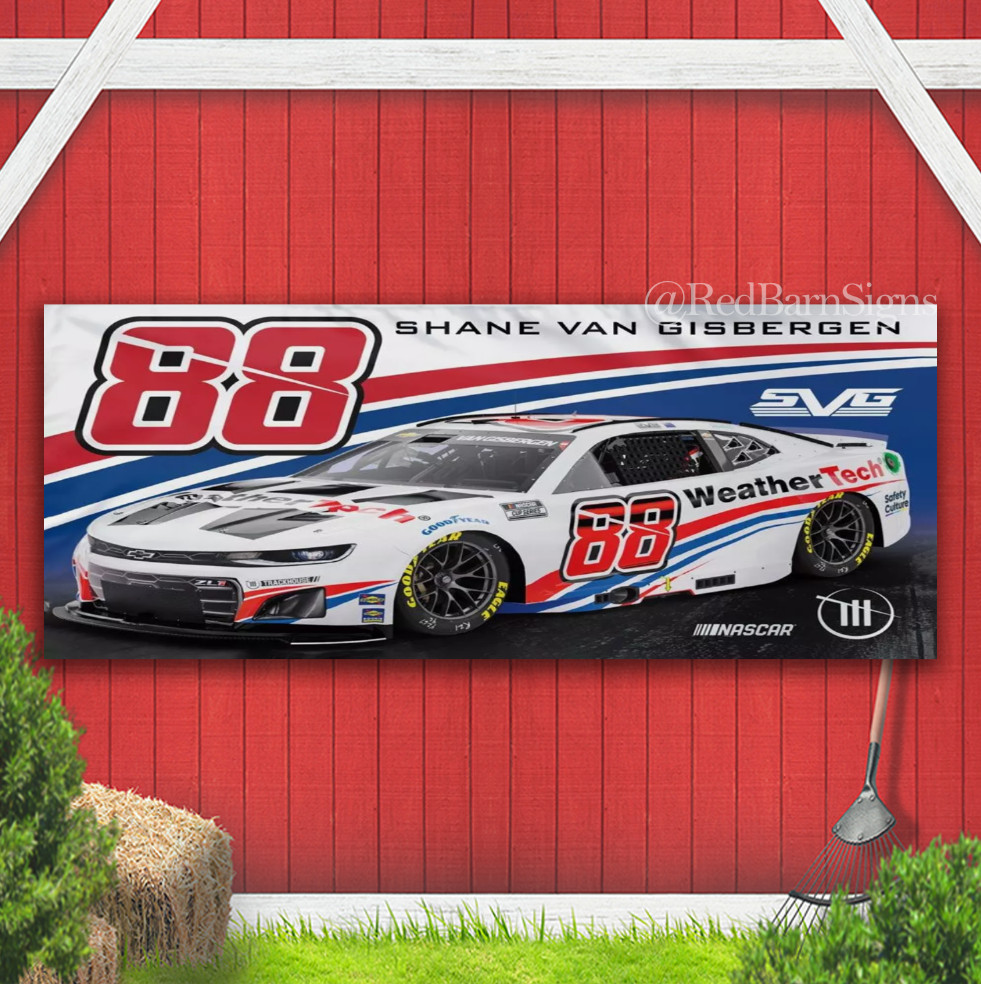 Shane Van Gisbergen #88 Nascar Car Racing Banner sign Wall Decor