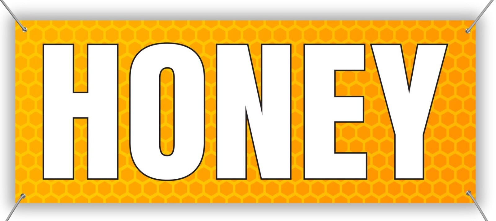 Honey Canvas Banner Large Honey Sign 48×20 Inches with Corner Grommets Durable
