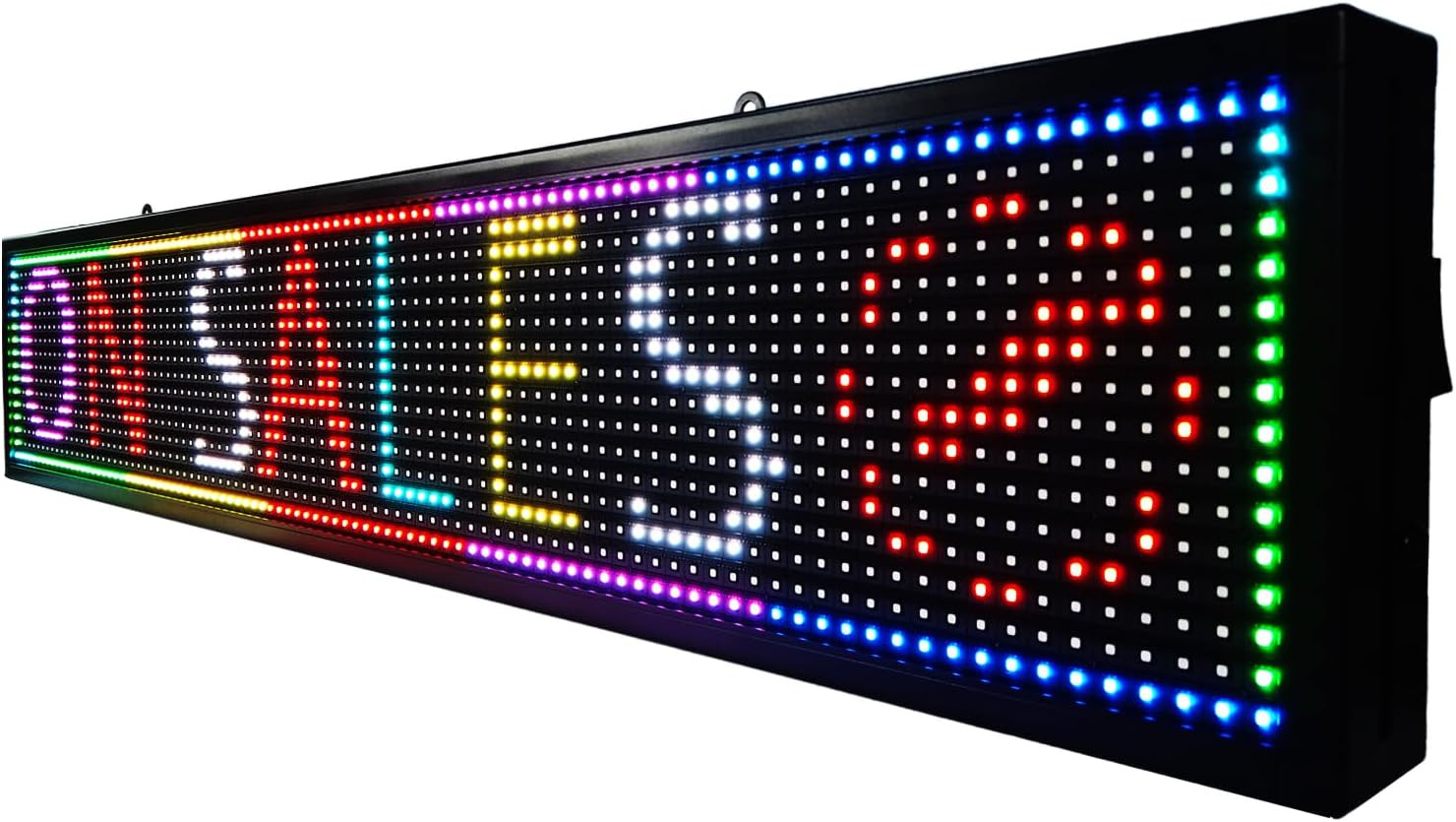 P10 Programmable LED Sign 40″ X 8″, Compact Outdoor LED Sign for Business, Full