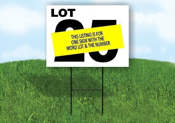 LOT 3 BLACK WHITE Yard Sign with Stand LAWN SIGN