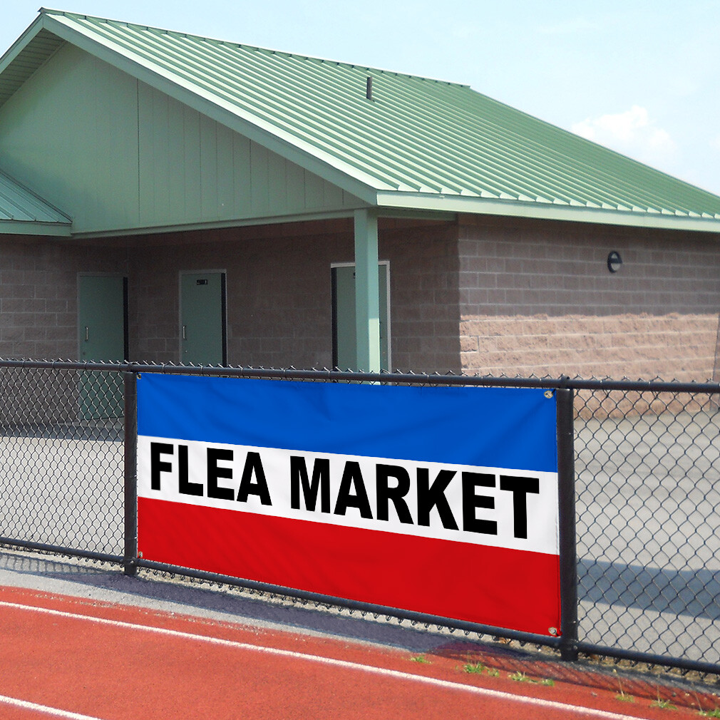 Vinyl Banner Multiple Sizes Flea Market Weatherproof Industrial Yard Signs
